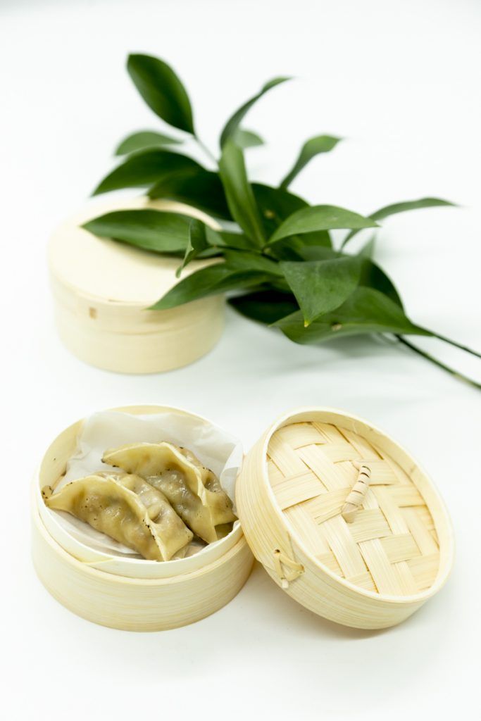 Gyozas de pato en vaporera