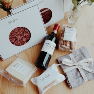 Bolsa caja regalo aperitivo A con servilletitas hilo
